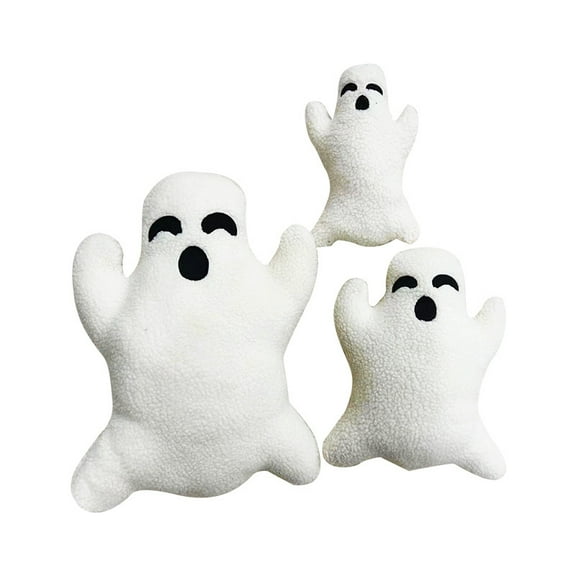 Cute Ghost Pillow, Ghost Shaped Plush Pillow, Halloween Throw Pillows Decorative Spooky Pillows, Halloween Ghost Pillow, Ghost Stuffed Animal for Sofa Bed Couch Holiday Party Children Gift-3PCS