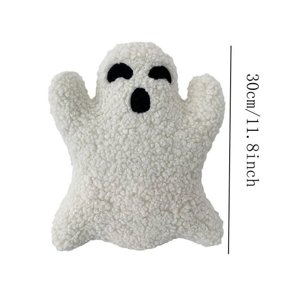 Cute Ghost Pillow, Ghost Shaped Plush Pillow, Halloween Throw Pillows Decorative Spooky Pillows, Halloween Ghost Pillow, Ghost Stuffed Animal for Sofa Bed Couch Holiday Party Children Gift-11.8 in