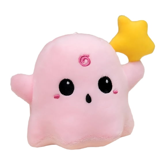 Cute Ghost Plush Keychain – Pink Soft Stuffed Bag Charm for Backpacks, Handbags, and Halloween Accessories