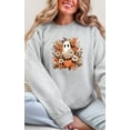 thumbnail image 1 of Cute Ghost Pumpkin Floral Unisex Crewneck Sweatshirt, Fall Graphic, 1 of 3