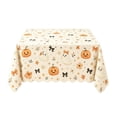 thumbnail image 1 of Cute Ghost Pumpkin Halloween Tablecloth, Floral Bow Printed Rectangular Scalloped Edge Decorative Table Cover for Diningroom Apartment Wedding, 1 of 7