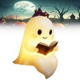 thumbnail image 1 of Cute Ghost Reading Book Lamp, 2026 New 3D Resin Halloween Ghost Night Light, Ghost Warm Lighted Indoor Figurine Lamps, 3D LED Nightlight Figurine for Party Bedroom Study Room Funny Indoor, 1 of 7