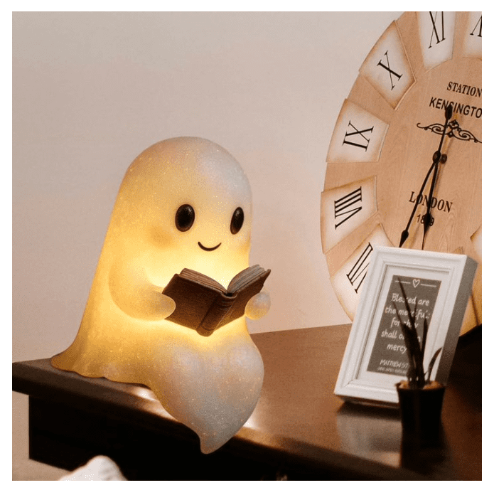 Ghost Reading Book. Cute Ghost Character Reading A Book, Perfect For Halloween Or Spooky Themed Projects 2y140hp