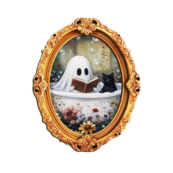 Cute Ghost Resin Refrigerator Magnetic Sticker, Flat Decor Wall Magnet, Kitchen Fridge Ornament for Cabinet Surface, Dining Sideboard And Household Refrigerator Surface Layout