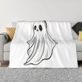 Cute Ghost Simple Drawing Throw Blanket for Couch, Soft Comfy Warm
