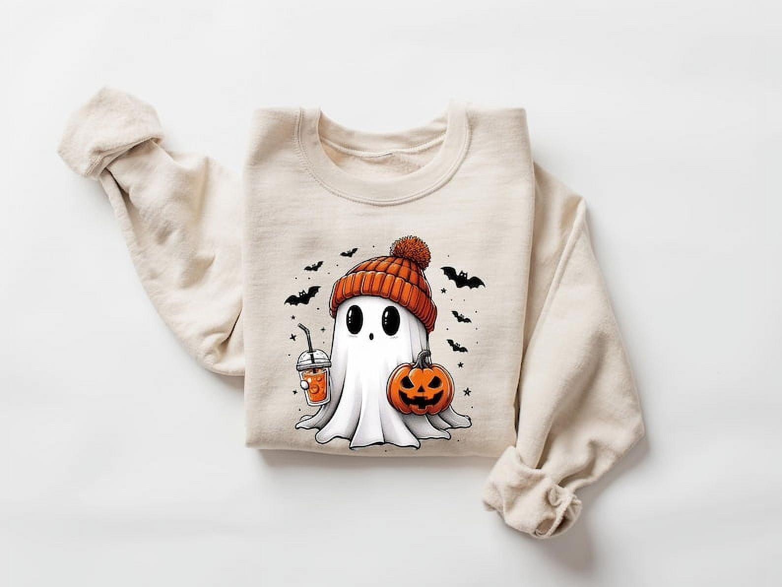 Halloween high quality Ghost Autumn Colorful Spooky Season Unisex Sweatshirt