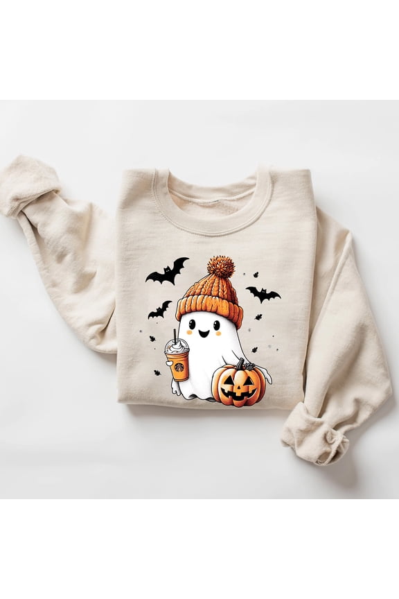 Cute Ghost Sweatshirt, Funny Spooky Sweatshirt, Womens Ghost Sweatshirt, Spooky Season, Halloween Party Shirt, Fall Ghost Shirt