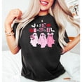 thumbnail image 1 of Cute Ghost T-shirt Women，Halloween Graphic Tee, Vintage Halloween Party Tops, Cozy Fall T-Shirt，Classic，cotton，black，S-5XL, 1 of 5