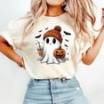 thumbnail image 1 of Cute Ghost Tee, Ghost Halloween T-Shirt, Halloween Women's Shirt, Halloween Pumpkin 160605, 1 of 5