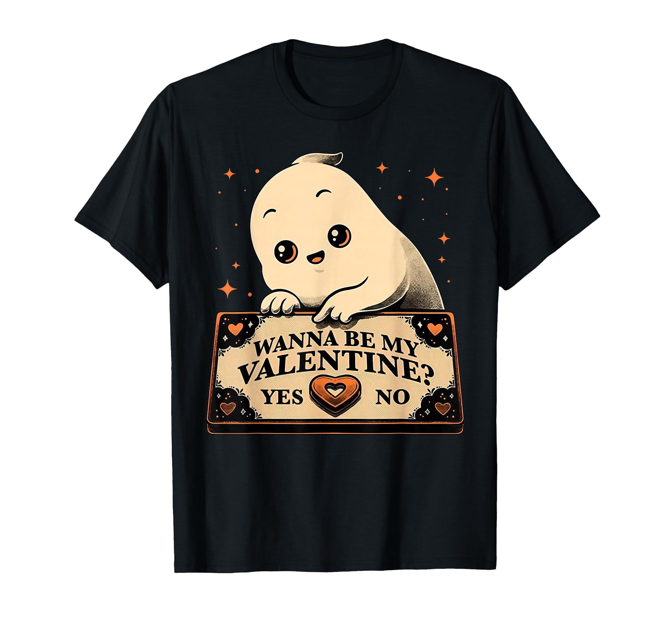 Cute Ghost "Wanna Be My Valentine? Yes No" Comfort Colors T-Shirt for ...