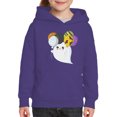 thumbnail image 1 of Cute Ghost With Spooky Balloons Hoodie Juniors -Image by Shutterstock,  Large, 1 of 4