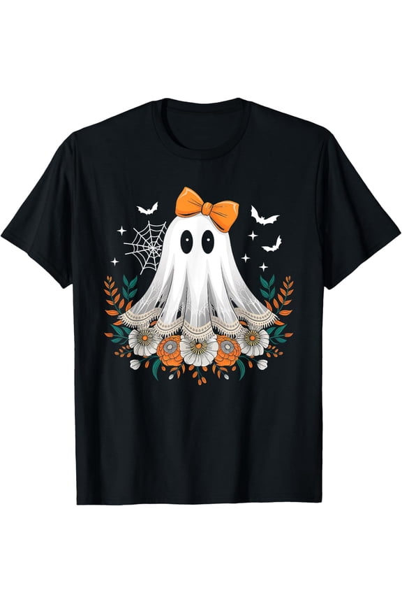 Cute Ghost Women Toddler Girl Spooky Ghost Halloween Costume T-Shirt