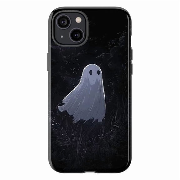 Cute Ghost in the Dark Phone Case, Spooky Night Aesthetic Protective Cover for iPhone 16 15 14 13 12 11 Pro Max Mini Plus