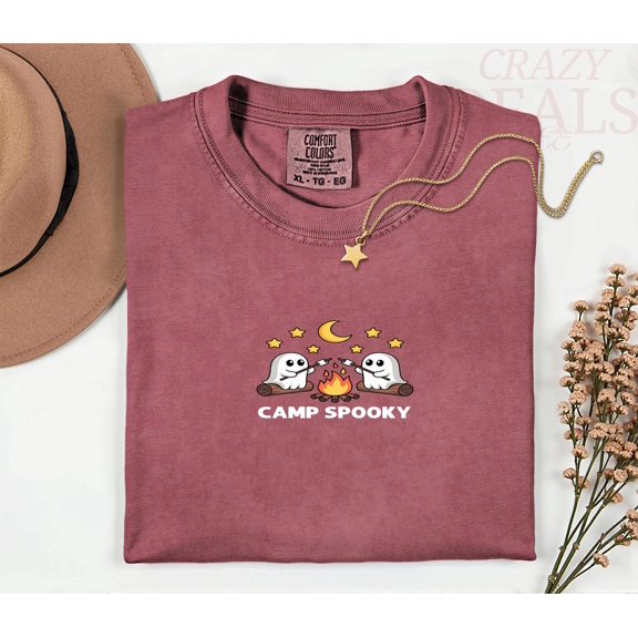 Cute Ghosts Camping Spooky Season Outdoors Gifts Holiday Vintage Tshirt Camp T-Shirt