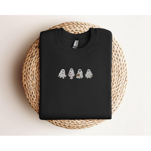 Cute Ghosts Crew Embroidered Sweatshirt For Friends