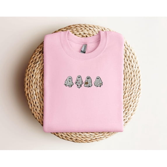 Cute Ghosts Crew Embroidered Sweatshirt For Friends