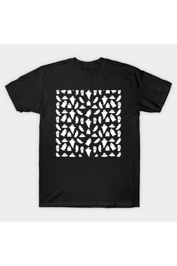 Cute Ghosts Funny Halloween Cartoon Ghosts Boo Retro Paranormal Spirit G4431 T-Shirt, for men and women, Up to Size 5XL