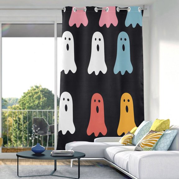 Cute Ghosts Halloween Blackout Curtains 84"x52" Thermal Insulated Curtain 1 Panel