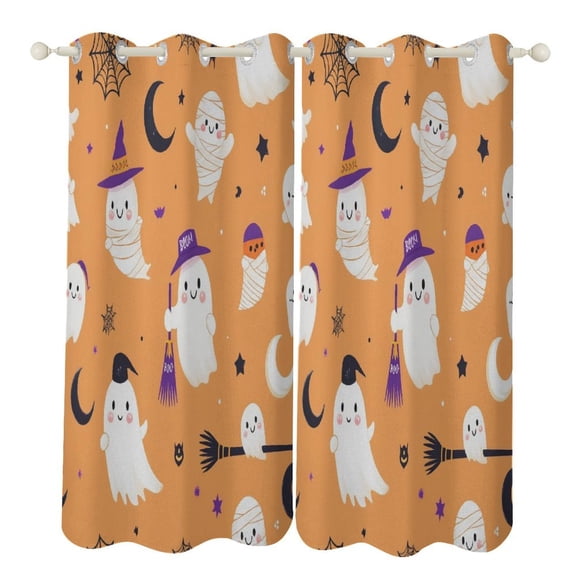 Cute Ghosts Halloween Print Window Blackout Curtain 3d Printed Blackout Curtain Bedroom Living Room Hotel Window 2 Panel Shade