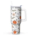 thumbnail image 1 of Cute Ghosts Halloween Tumbler 40oz with Handle - BPA Free Insulated Cup, Non-Scary Pumpkin & Bats Print, Family Party Drinkware, 1 of 4