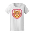 thumbnail image 1 of Cute Ginger Cat Inside A Heart T-Shirt Women -Image by Shutterstock, Female x-Large, 1 of 2