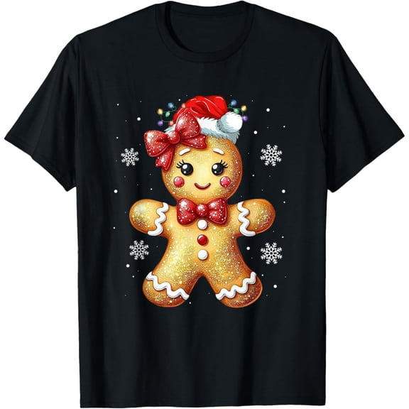 Cute Gingerbread Girl Cookie Baking T-Shirt Tshirt All Size S-5XL
