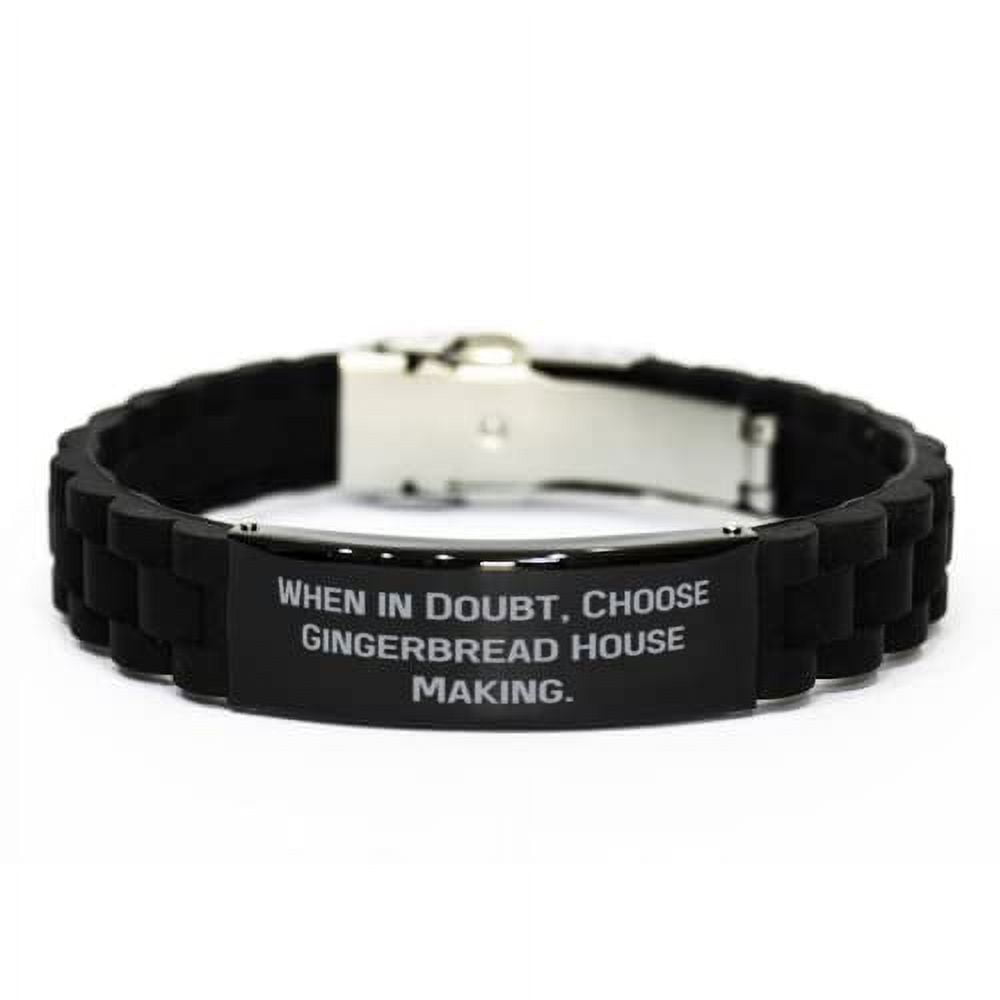 Cute Gingerbread House Making Gifts, When in Doubt, Choose, Inspire Birthday Black Glidelock Clasp Bracelet from Friends, Gingerbread House Making kit, Gingerbread House Making Supplies, Gingerbread