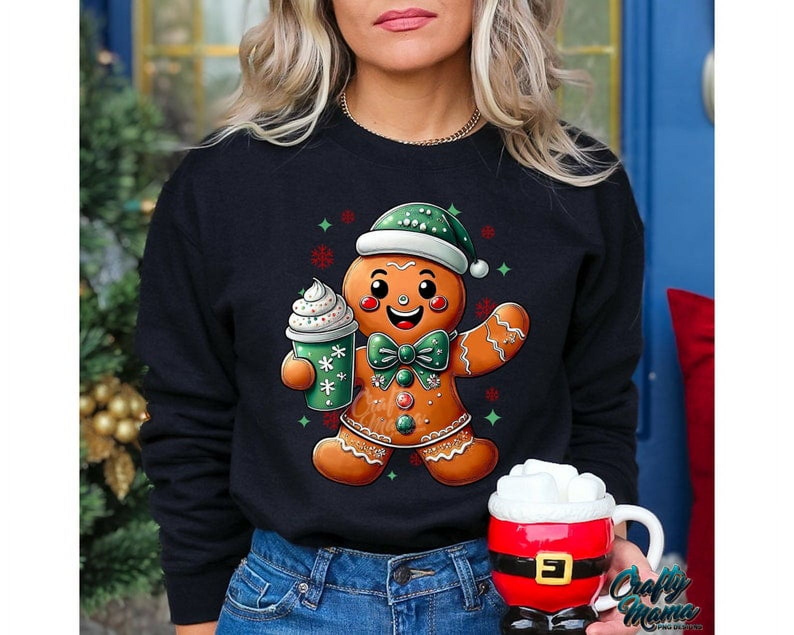 Cute Gingerbread Man, Christmas, Iced Coffee, Christmas Shirt