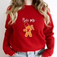 thumbnail image 1 of Cute Gingerbread Man Funny Bite Me Christmas Holiday Graphic SW6330 Unisex Sweatshirt, Up to Size 5XL, 1 of 2