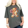 thumbnail image 1 of Cute Gingerbread Man Shirt, Christmas Holiday T-Shirt, Festive Candy Cane Top, Fun Holiday Apparel, Unique Xmas Wear, Pepper Comfort Colors T-Shirt, Medium, 1 of 1