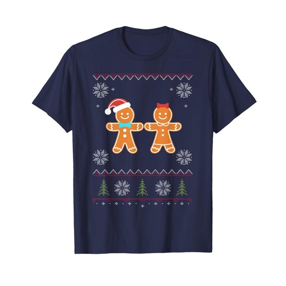 Cute Gingerbread Man T-Shirt for Men Women Merry Christmas Shirts Fashion Casual Short Sleeves