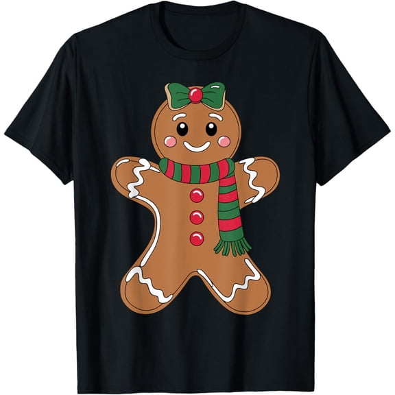 Cute Gingerbread with Bow Costume T-Shirt Tshirt All Size S-5XL
