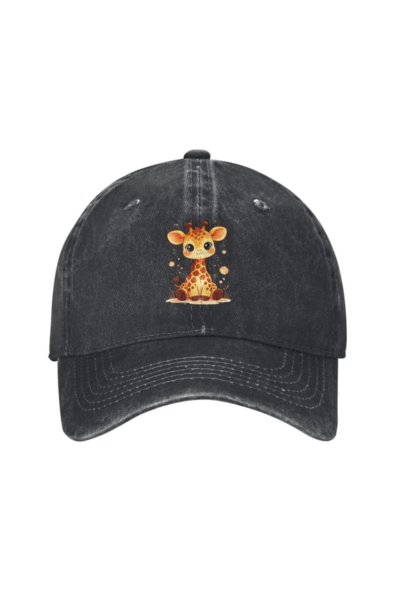Cute Giraffe Baseball Caps Adjustable Denim Casual Giraffes Hats Christmas Birthday Gifts for Women Adults Men Mom Daily Outdoor Use