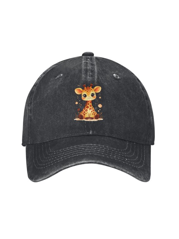 Cute Giraffe Baseball Caps Adjustable Denim Casual Giraffes Hats Christmas Birthday Gifts for Women Adults Men Mom Daily Outdoor Use