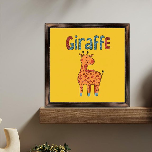 Cute Giraffe Cartoon Animal Print Orange Spots  Animal Illustration Kids Room Decor Nursery Art Baby Shower Gift Home Decor Wall Art Poster Canvas Print  African Wildlife Animal Artwork Giraffe