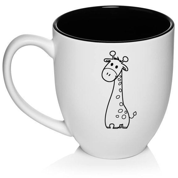Cute Giraffe Cartoon Ceramic Coffee Mug Tea Cup Gift for Her, Women, Wife, Mom, Sister, Girlfriend, Friend, Boss, Coworker, Daughter, Birthday, Housewarming, Giraffe Lover, Giraffa (16oz White)