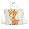 thumbnail image 1 of Cute Giraffe Corduroy Tote Bag Handbag Large Messenger Bag Shoulder Crossbody Zipper Bag Purse, 1 of 8