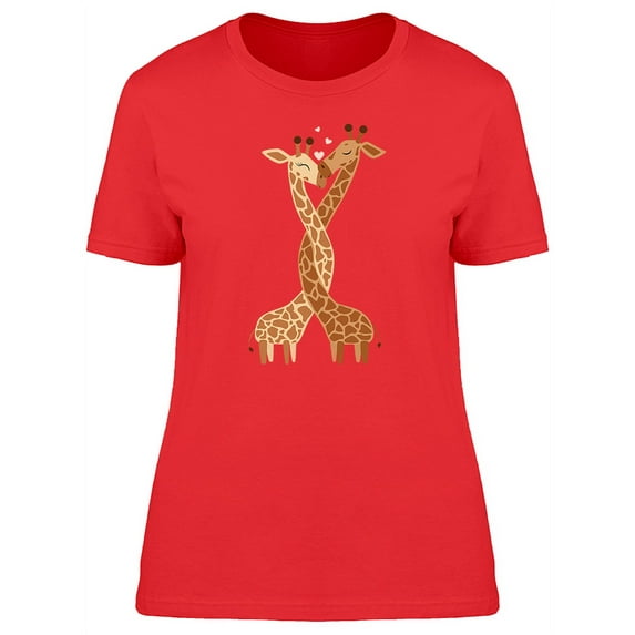Cute Giraffe Couple T-Shirt Women -Image by Shutterstock, Female Large