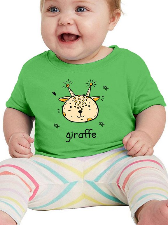 Cute Giraffe Face Doodle T-Shirt Infant -Image by Shutterstock, 12 Months
