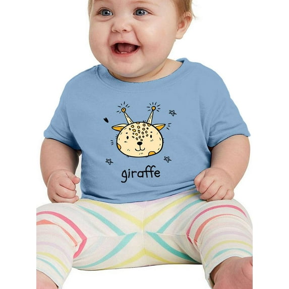 Cute Giraffe Face Doodle T-Shirt Infant -Image by Shutterstock, 6 Months