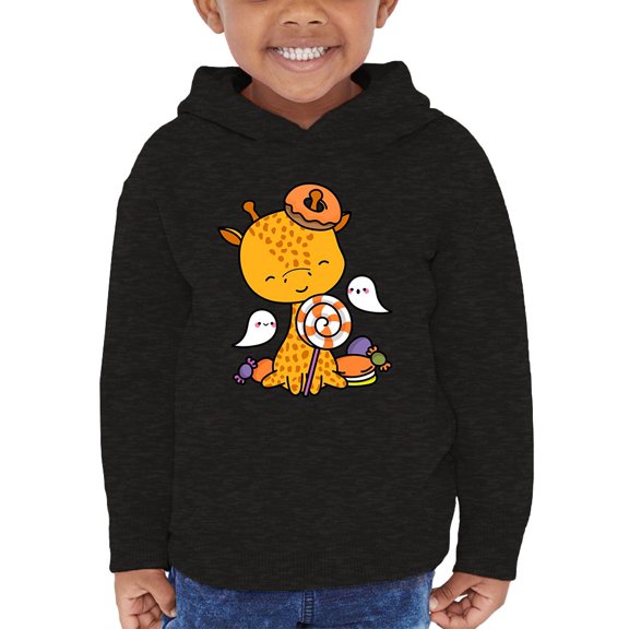 Cute Giraffe Ghosts And Candy Hoodie Toddler -Image by Shutterstock, 5 Toddler