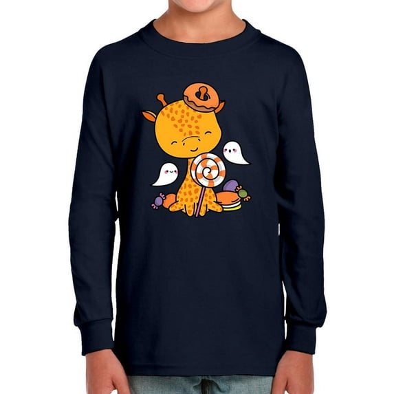 Cute Giraffe Ghosts And Candy Long Sleeve Toddler -Image by Shutterstock, 2 Toddler