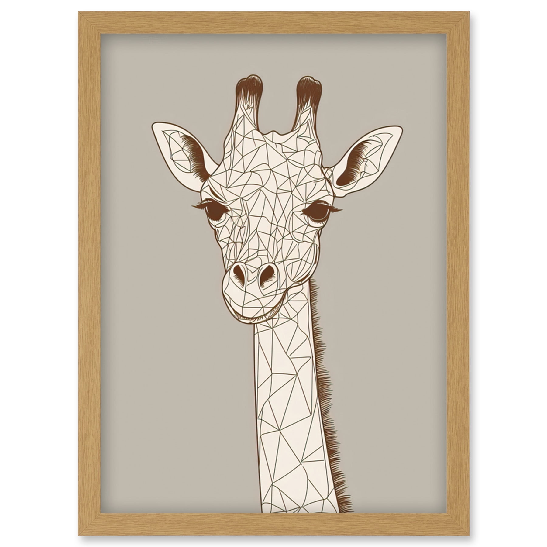 絵画 Girappy Cute-Giraffe-Head-Line-Drawing