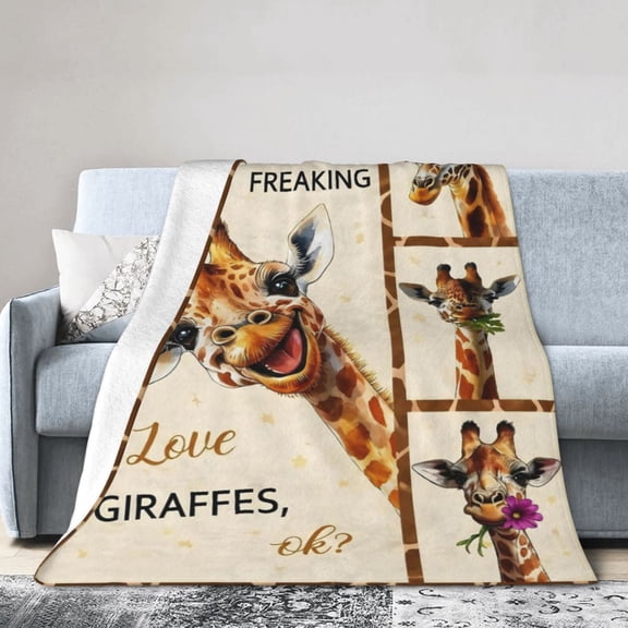 Cute Giraffe Lover Blanket Gift Throw Blanket Cozy Soft Safari Animal Gift for Women 50x40