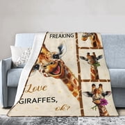 Cute Giraffe Lover Blanket Gift Throw Blanket Cozy Soft Safari Animal Gift for Women 60x50