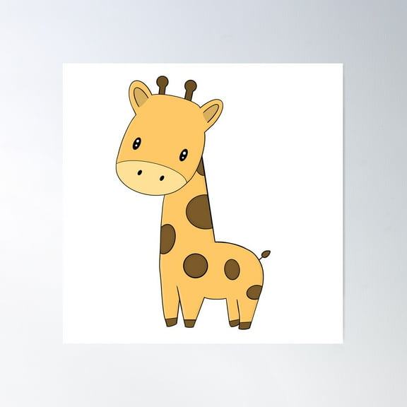 Cute Giraffe Poster Wall Art, Modern Wall Decor For Living Room Bedroom, 17x17 UNFRAMED