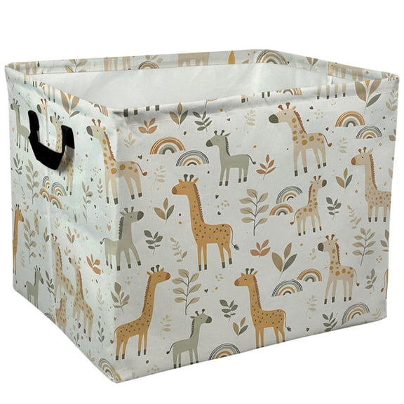 Cute Giraffe Rainbow Pattern Storage Baskets Storage Boxes Home Decor Storage Clothes Organization And Storage Home Decor Storage Holiday Gifts,Laundry Baskets