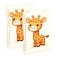 thumbnail image 1 of Cute Giraffe Ring Binder Notebook Journey Note Diary College Ruled Spiral Notebook Study Loose Leaf Paper A5 60 Pages, 1 of 8