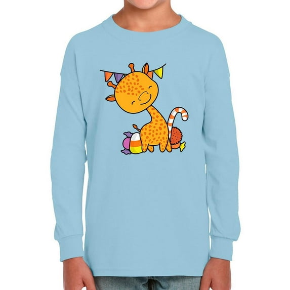 Cute Giraffe W Candy Long Sleeve Toddler -Image by Shutterstock, 4 Toddler