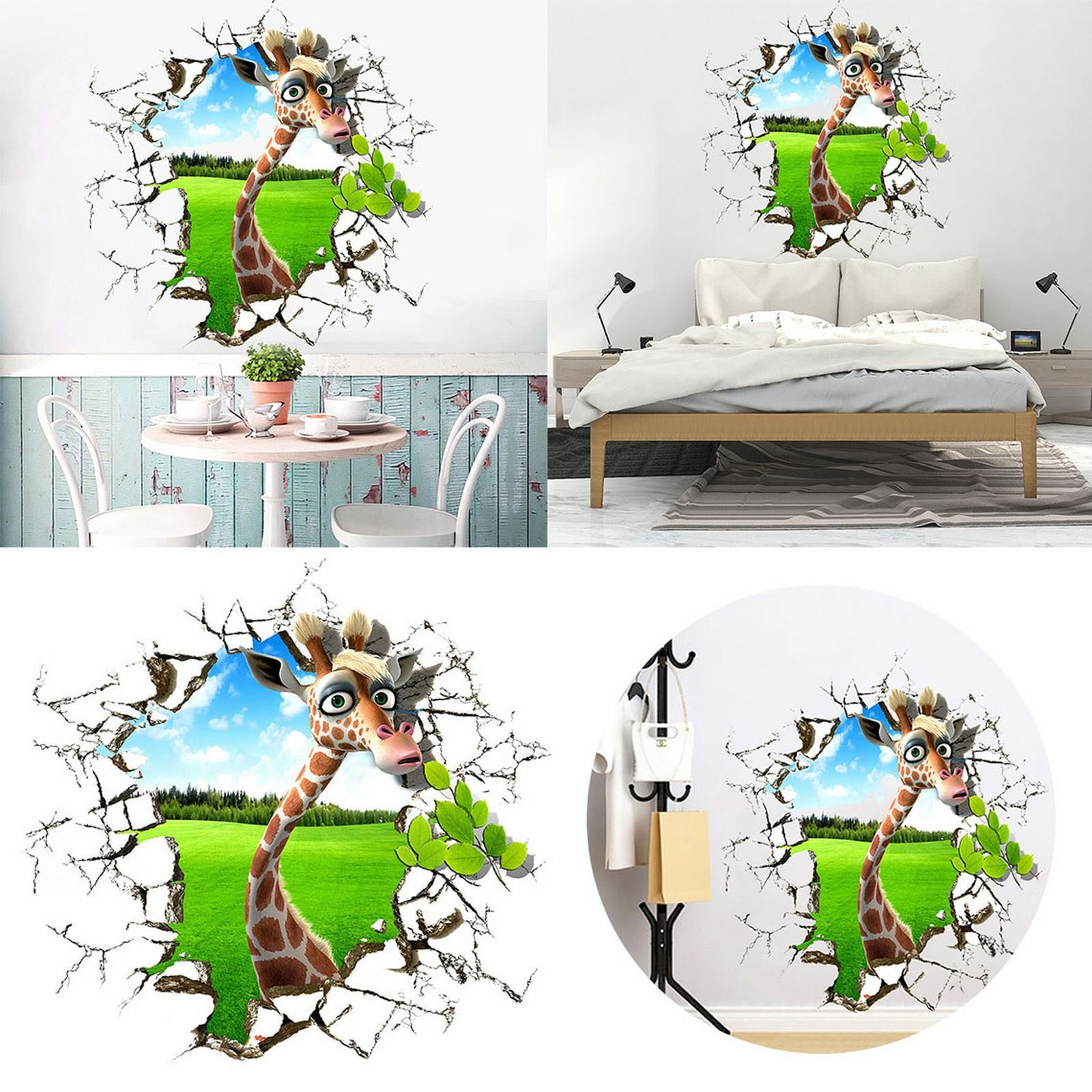 Cute Giraffe Wall Decals Decor Stickers Window Decor Animal Wall Stickers Art Decorations for